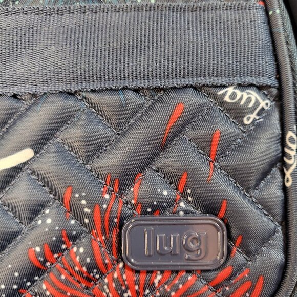 Lug Mini Puddle Jumper Overnight Bag Navy Blue with Fireworks - Picture 5 of 6